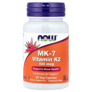 NOW Foods MK-7 Vitamin K-2 100 mcg Supports Bone Health 60  Capsules