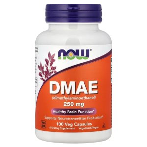NOW Foods DMAE 250 mg Dimethylaminoethanol 100 Capsules