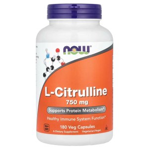 NOW Foods L-Citrulline 750 mg Supports Protein Metabolism 180 Capsules