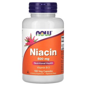 NOW Foods Niacin 500 mg Nutritional Health 100 Capsules