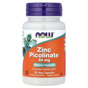 NOW Foods Zinc Picolinate 50 mg Immune Support 30  Capsules