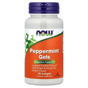 NOW Foods Peppermint Gels With Ginger &amp; Fennel Oils 90 Softgels