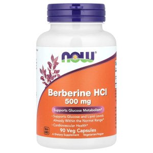 NOW Foods Berberine HCl 500 mg Supports Glucose Metabolism 90 Capsules