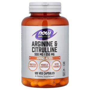 NOW Foods Sports Arginine &amp; Citrulline Protein Metabolism 120 Capsules