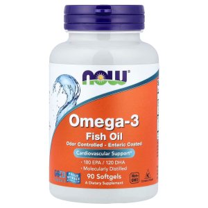 NOW Foods Omega-3 Fish Oil 1000 mg 180 EPA-120 DHA 90 Softgels