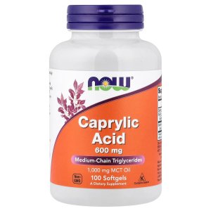 NOW Foods Caprylic Acid 600 mg Medium-Chain Triglycerides 100 Softgels
