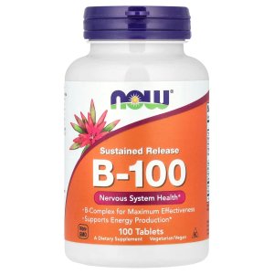 NOW Foods Sustained Release B-100 Nervous System Health 100 Tablets