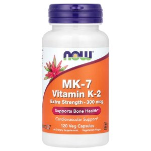 NOW Foods MK-7 Vitamin K-2 300 mcg Supports Bone Health 120 Capsules