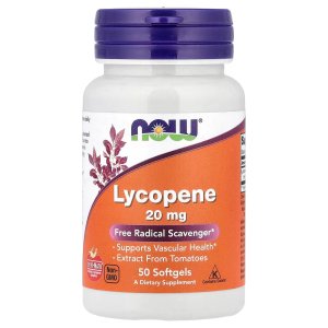 NOW Foods Lycopene 20 mg Supports Vascular Health 50 Softgels