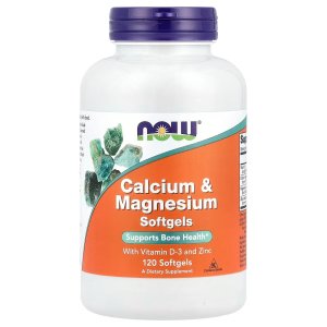 NOW Foods Calcium &amp; Magnesium with Vitamin D3 and Zinc 120 Softgels