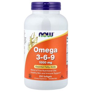 NOW Foods Omega 3-6-9 Blend of Five Nutritional Oils 250 Softgels