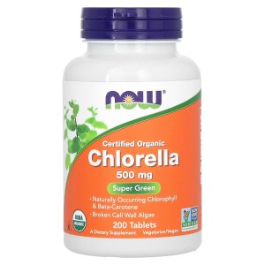 NOW Foods Certified Organic Chlorella 500 mg 200 Tablets