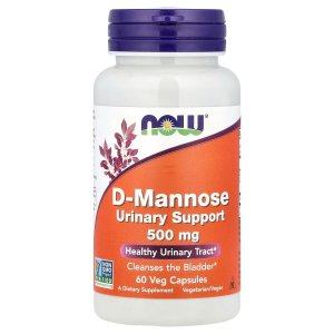NOW Foods D-Mannose, 500 mg Cleanses the Bladder 60  Capsules