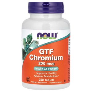 NOW Foods GTF Chromium 200 mcg Supports Healthy Glucose Metabolism 250 Tablets