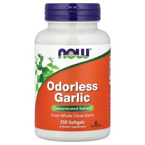 NOW Foods Odorless Garlic From Whole Clove Garlic  250 Softgels