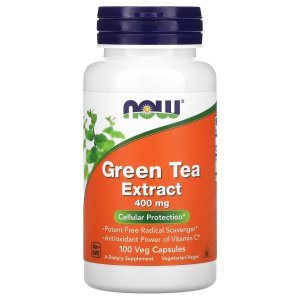NOW Foods Green Tea Extract 400 mg Cellular Protection 100 Capsules