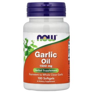 NOW Foods Garlic Oil 1500 mg Herbal Supplement 100 Softgels
