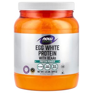 NOW Foods Sports, Egg White Protein with BCAAs Protein Powder Unflavored, 544 g