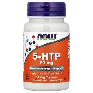NOW Foods 5-HTP 50 mg Supports a Positive Mood 30 Capsules