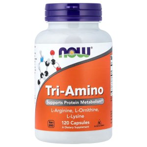 NOW Foods Tri-Amino Supports Protein Metabolism 120 Capsules