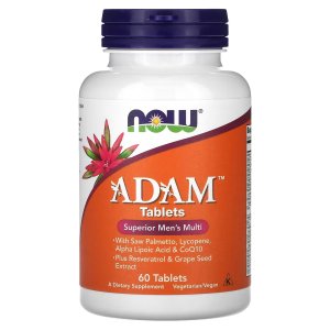 NOW Foods ADAM™ Men's Multivitamin with Saw Palmetto Lycopene Alpha Lipoic Acid and CoQ10, Plus Natural Resveratrol 120 Tablets