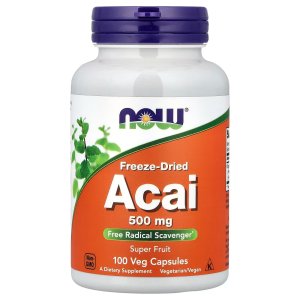 NOW Foods Supplements  Acai 500 mg Freeze-Dried Super Fruit with Polyphenols 100 Capsules