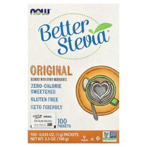 NOW Foods Better Stevia® Zero-Calorie Sweetener Original 100 Packets (100 g)