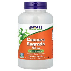 NOW Foods Cascara Sagrada (Rhamnus purshiana) 450 mg Herbal Regularity 250 Capsules