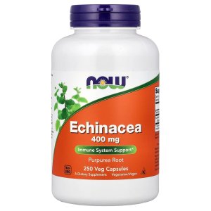 NOW Foods Echinacea (Purpurea Root) 400 mg Immune System Support 250 Capsules
