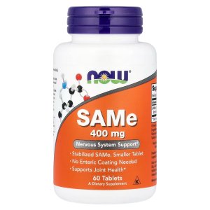NOW Foods SAMe (S-Adenosyl-L-Methionine) 400 mg Nervous System Support 60 Tablets