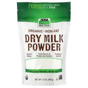 NOW Foods Organic Non-Fat Dry Milk Powder with Protein and Calcium 340 g