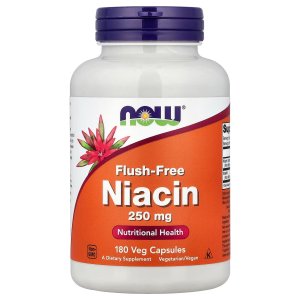 NOW Foods Niacin (Vitamin B-3) 250 mg Flush-Free Nutritional Health 180 Capsules