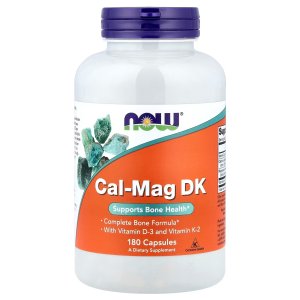 NOW Foods Cal-Mag DK with Vitamin D-3 and Vitamin K-2 Supports Bone Health 180 Capsules