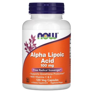 NOW Foods Alpha Lipoic Acid 100 mg with Vitamins C &amp; E Free Radical Scavenger 120 Veg Capsules