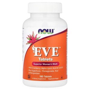 NOW Foods Eve™ Women's Multivitamin with Evening Primrose Cranberry Green Tea, Horsetail Silica &amp; CoQ10 180 Softgelsen's