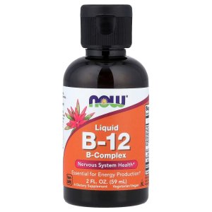 NOW Foods Ultra B-12 Liquid 800 mcg Folic Acid Cellular Energy Production