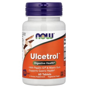 NOW Foods Ulcetrol™ Digestive Health With PepZin GI® &amp; Mastic Gum Supports Gastric Health 60 Tablets