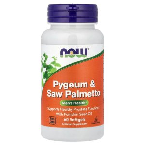 NOW Foods Pygeum &amp; Saw Palmetto with Pumpkin Seed Oil Men's Health 60 Softgels