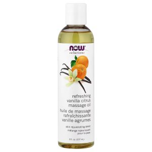 NOW Foods Solutions Refreshing Massage Oil Vanilla Citrus  (237 ml)