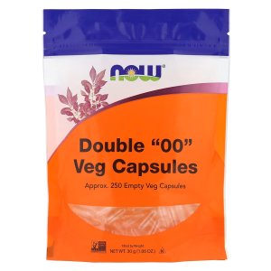 NOW Foods Empty Vegetarian Capsules Double "00" Filled by Weight 250 Veg Capsules