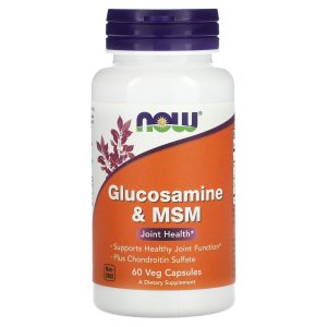 NOW Foods Glucosamine &amp; MSM plus Chondroitin Sulfate Joint Health 60 Veg Capsules