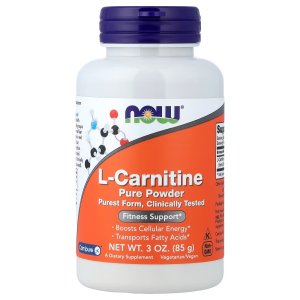 NOW Foods L-Carnitine (L-Carnitine Tartrate) Pure Powder Boosts Cellular Energy Amino Acid
