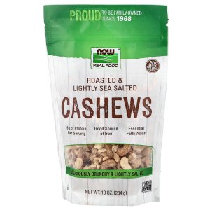 Now Foods Real Food Roasted Cashews Lightly Sea Salted 284g