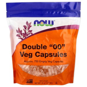 NOW Foods Double "00" Veg Capsules Approx 750 Empty Veg Capsules  (91 g)