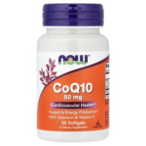 NOW Foods CoQ10 50 mg Pharmaceutical Grade All-Trans Form produced by Fermentation 50 Softgels
