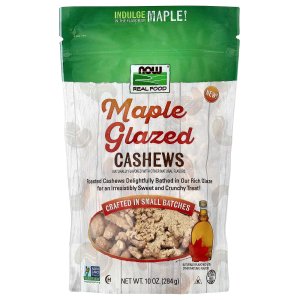 NOW Foods Certified Organic Cashews Whole, Raw and Unsalted Rich Buttery Flavor, Source of Fiber Protein and Iron