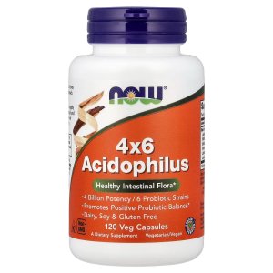 Now Foods 4x6 Acidophilus 120 Veg Capsules