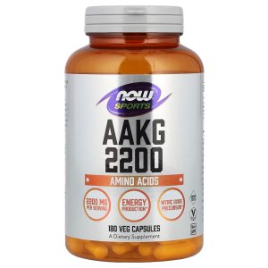 Now Foods Sports AAKG 2200 Arginine Energy Production 180 Veg Caps