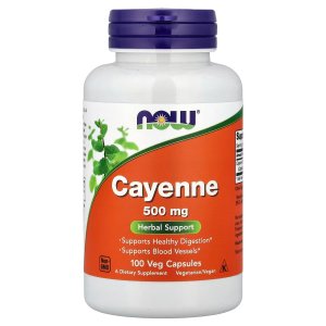 NOW Foods Cayenne (Capsicum annuum) 500 mg Herbal Support for Digestive Health 250 Veg Capsules
