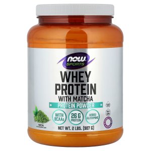 Now Foods Sports Whey Protein 26 g with BCAAs Matcha Powder 907 g